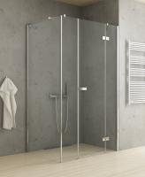 СТЕКЛЯННАЯ УГЛОВАЯ ДУШЕВАЯ С РАСПАШНОЙ ДВЕРЬЮ 1